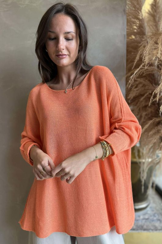 Conrad Slouch Cotton Knit Papaya